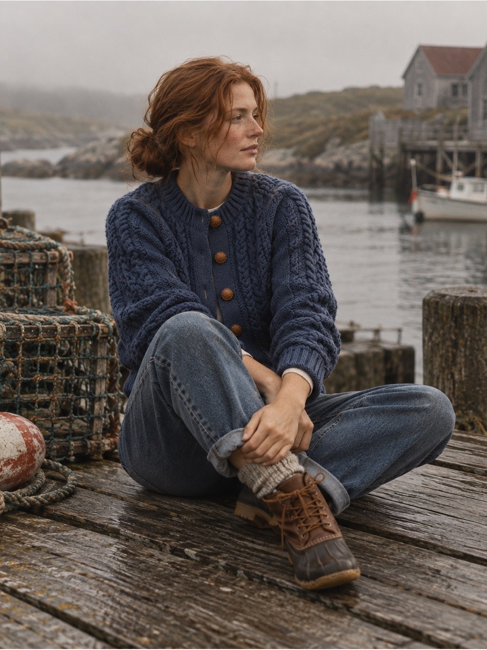 Traditional Aran-Style Wool Cable Cardigan | Small / Petite-Friendly